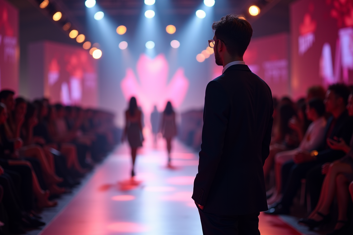 Spectacle de mode avec un observateur élégant