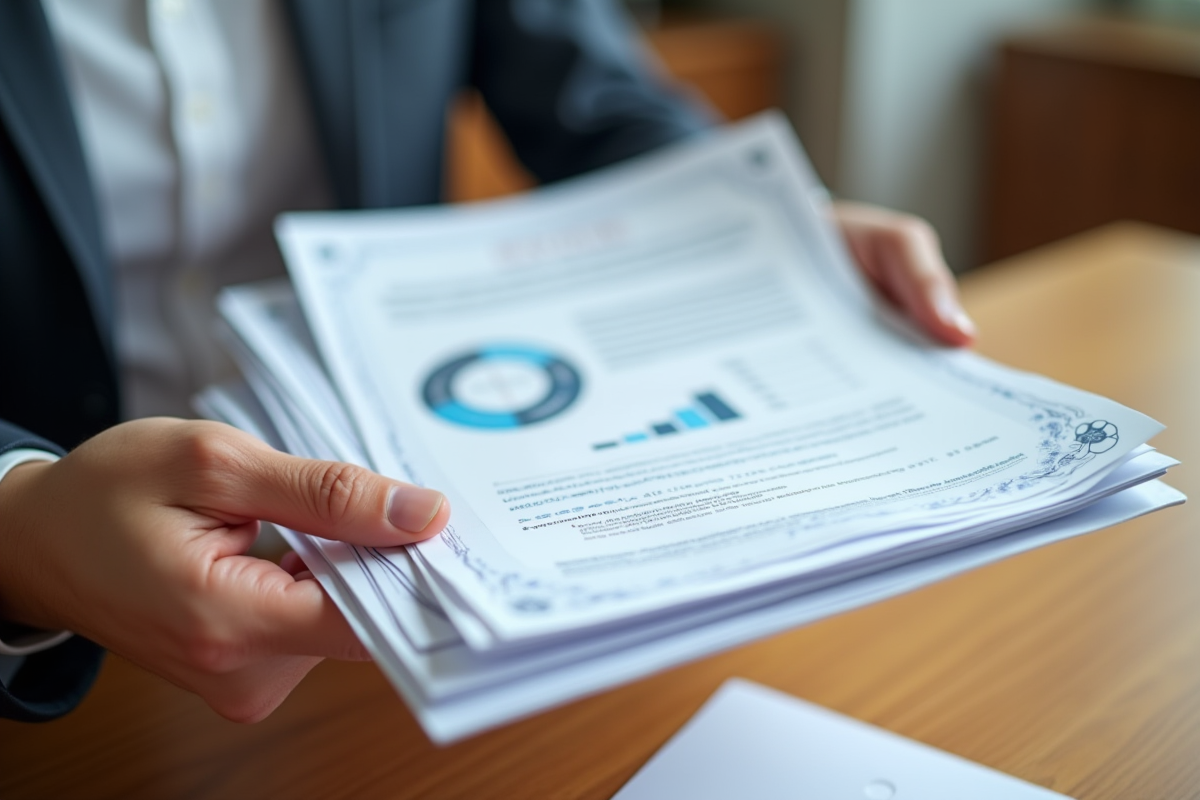 Mains tenant des documents d