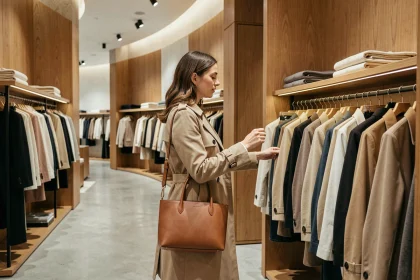 Femme élégante faisant du shopping dans une boutique du Centre Commercial Montparnasse